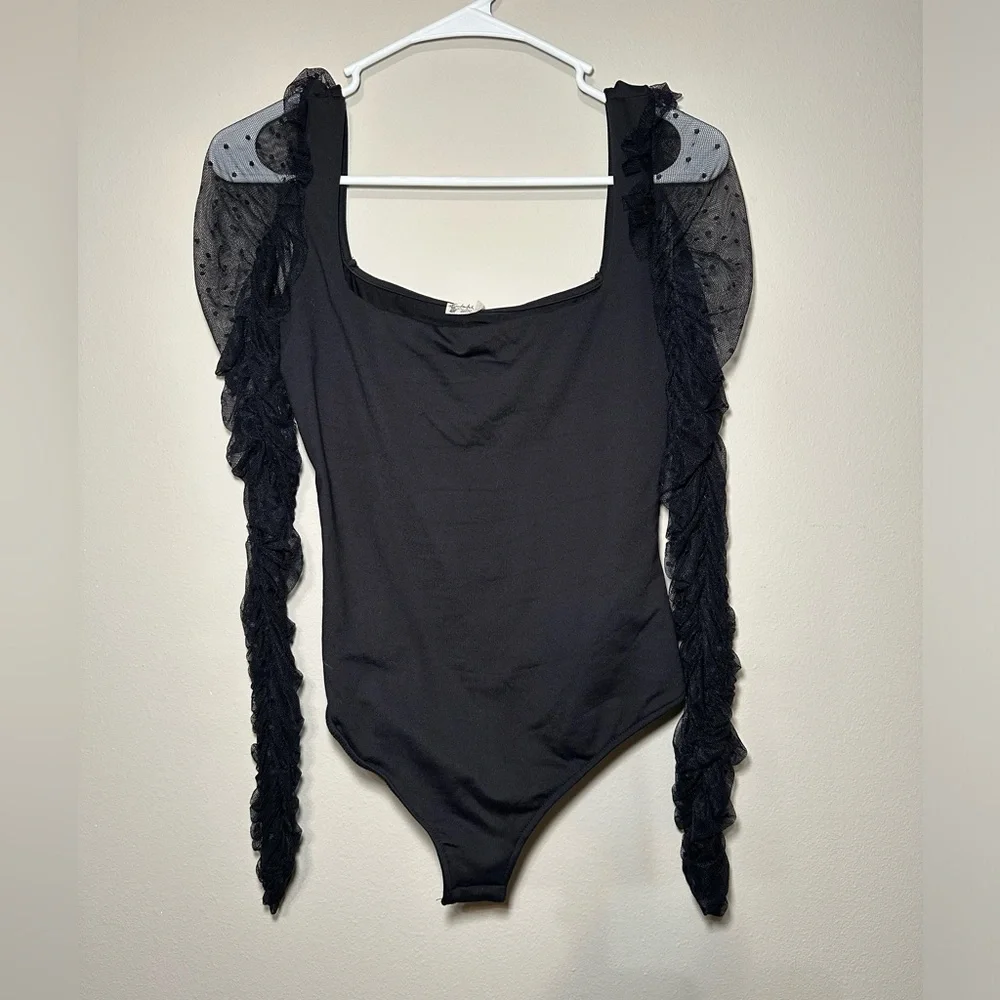 Free People Lace Long Sleeve Bodysuit - Picture 1 of 3